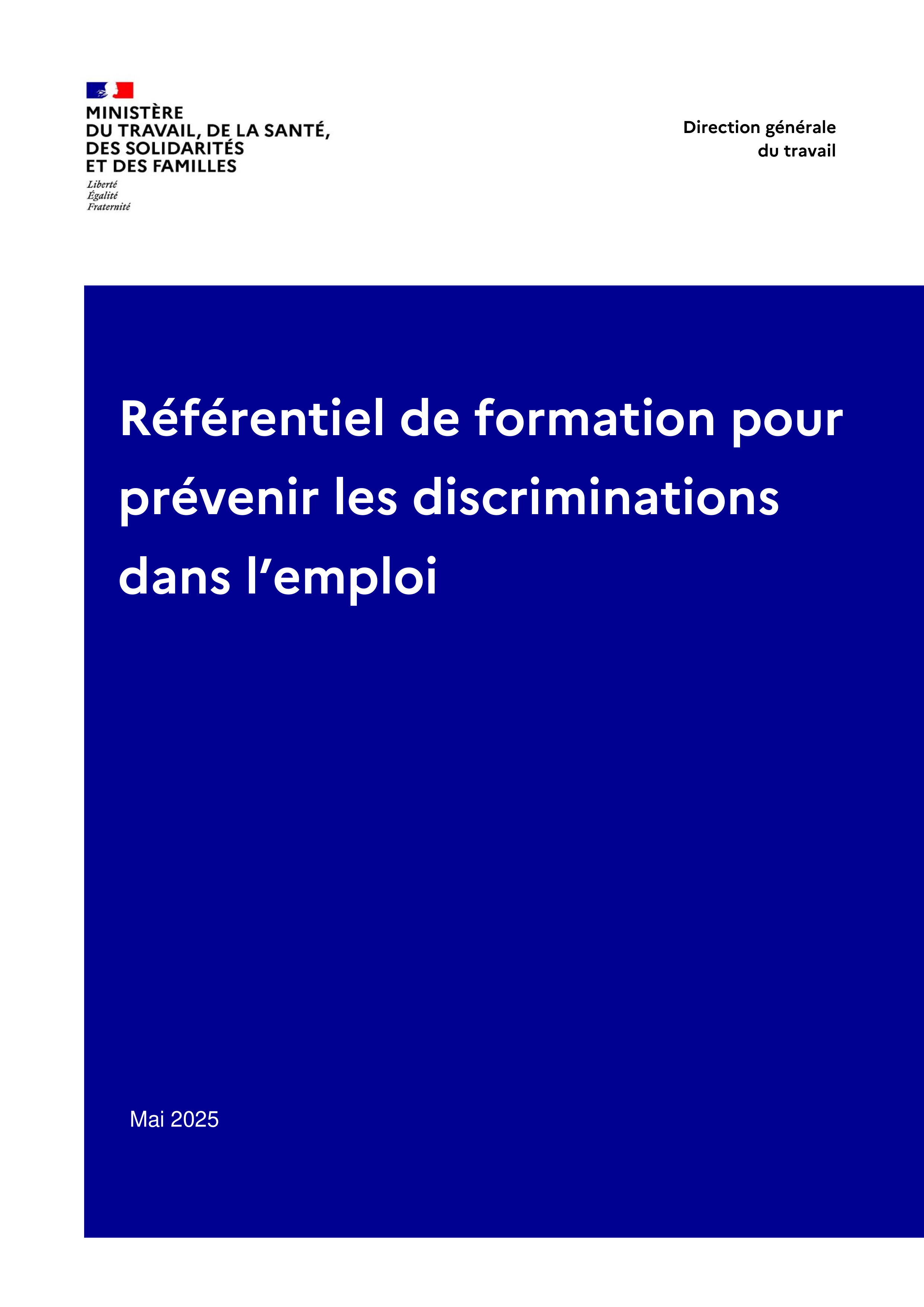 Référentiel de formation pour prévenir les discriminations dans l'emploi Référentiel de formation pour prévenir les discriminations dans l'emploi
