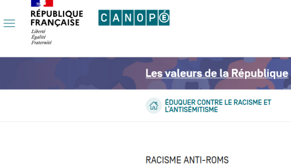 Visuel de la plateforme Canopé racisme anti-roms