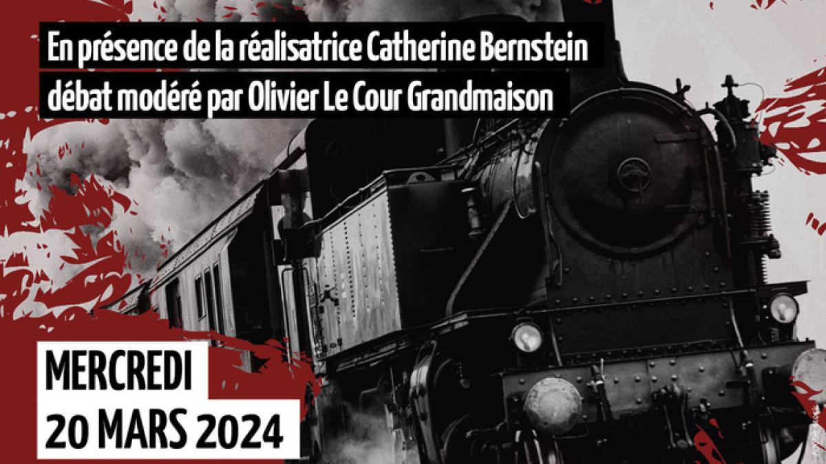 Congo-Océan Une locomotive en noir et blanc sur un fond rouge